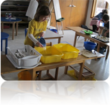 Montessori Day Care in Crystal Lake - washing 